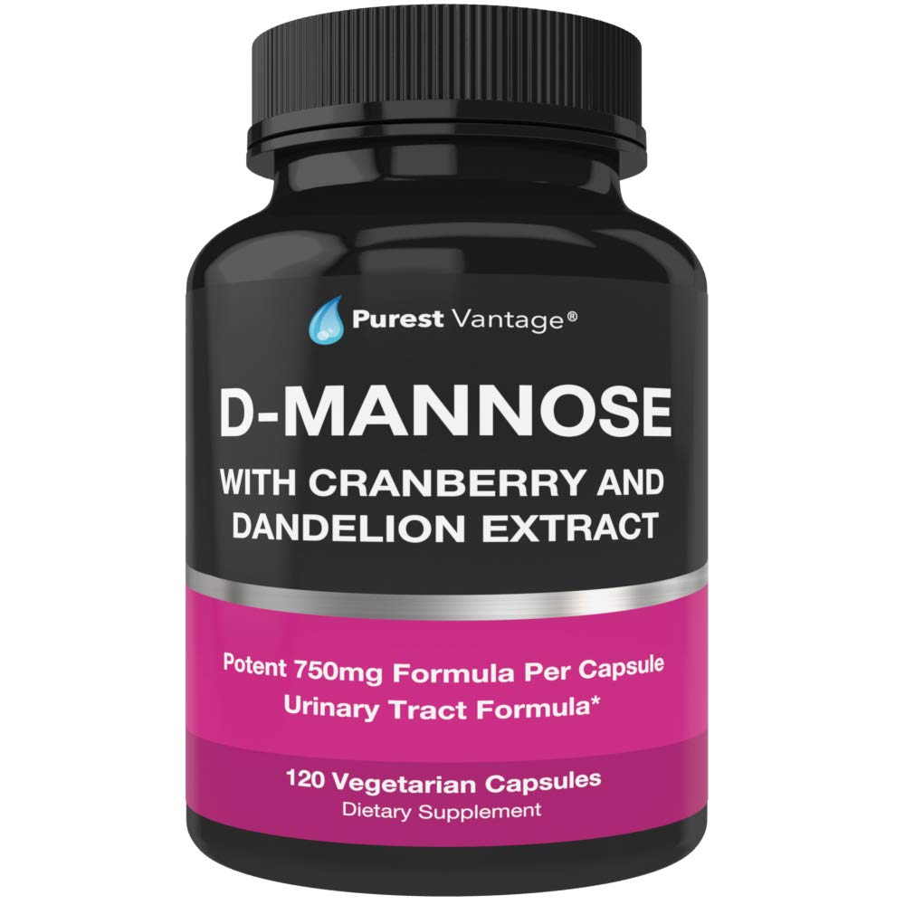 D Mannose kapsułki z 600 mg proszku D- Mannose na Cap - z dodatkiem Żurawiny i ekstrakt Dandelion do pomocy w pęcherzu, Trakt moczowy i UTI Wsparcie - 120 Veggie Caps