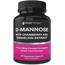 D Mannose kapsułki z 600 mg proszku D- Mannose na Cap - z dodatkiem Żurawiny i ekstrakt Dandelion do pomocy w pęcherzu, Trakt moczowy i UTI Wsparcie - 120 Veggie Caps
