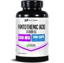 Healthfare Pantothenic Acid 500mg witaminy B5 Supplement Equipment 124; 200 Vegan kapsułki 124; Extra Siła Energia & Metabolizm Wsparcie 124; Non-GMO, Gluten- Free Equipment 124; Made in USA
