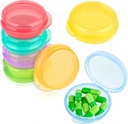 Amabro Small Pill Organizer Box, 7 PCS Travel Pill Cases Przenośny pojemnik na pióro codziennie Mini Pill Case Holder for Pocket Purse Brilcase Pills Medicine Cod Liver Oil Storage Box Earplug Case