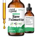 Wild & Organic Saw Palmetto Tincture - Saw Palmetto Extract Supplement for Men & Women - Liquid Powder Based Drops - Serenoa Repens Berries - Wegan, Cukier i Alkohol - 4 fl oz