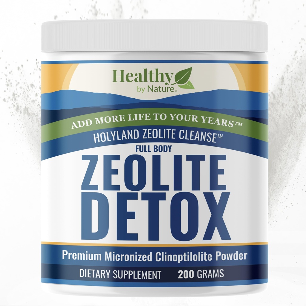 HolyLand Zeolite Cleanse - Zeolite Detox Powder (7.05oz 200 Gram) - Clinoptilolite Natural Activated - Mikronizowane 0- 25 - Full Body Detox for Women, Men - Wsparcie energii, Focus, Immunity, Gut Health