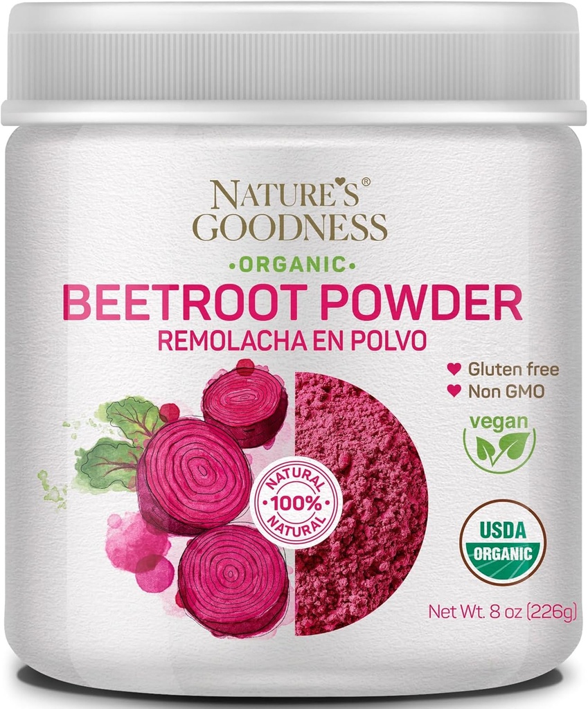 Nature 's Good Beet Root Powder - 56 Servings (8oz) - Nitric Oxide Booster for Energy, Stamina, Heart Health, and Athletic Performance