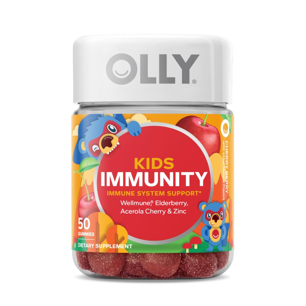 OLLY Kids Sleep & Immunity Gummy, Melatonina, Wellmune, Elderberry, 50 Hrabia