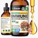 BIO KRAUTER Immune Supplement Supplement Mushroom - Lions Mane, Shiitake, Turcja Tail, Reishi, Chaga & Maitake Liquid Extract - Mushroom Complex Tincture - Vegan Drops 4 Fl.Oz.