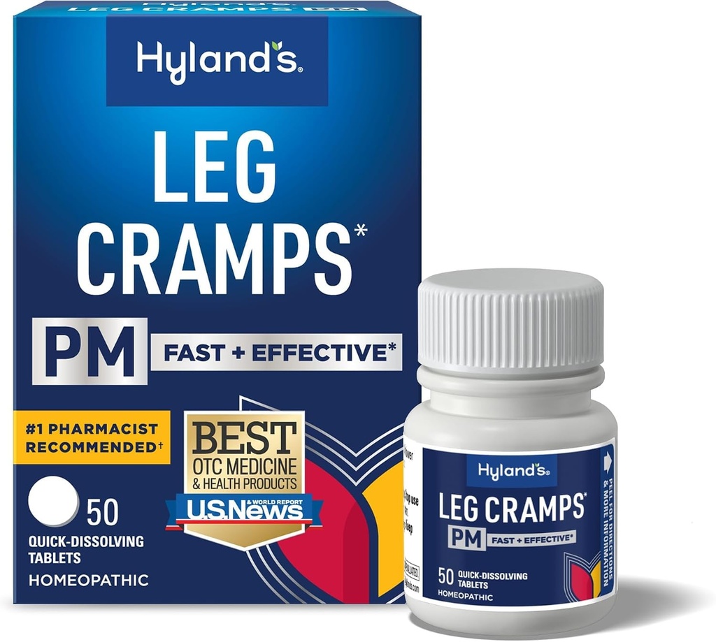 Hyland 's Leg Cramps PM, Relief of Nighttime Leg, Calf, and Foot Cramps, 50 Quick- rozpuszczalne tabletki