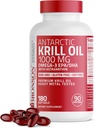 Bronson Antarktyczny olej krylowy 1000 mg z Omega- 3 EPA, DHA, Astaksantyną i fosfolipidami 180 Softgels