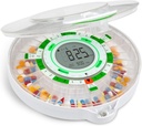 Automatyczny dozownik 28- dniowy Live Fine z uaktualnionym wyświetlaczem LCD, kluczem blokady, dźwiękiem i światłem do wymagań, lekarstw, vitamin, suplementów i więcej