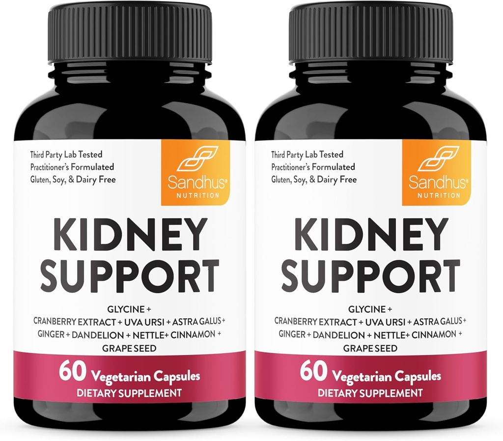Sandhu 's Nurney Cleanse Detox & Repair Supplement Supplement for Men and Women Death 124; with Cranberry Extract Detail 124; Pomaga wspierać Nerki & Trakt moczowy Zdrowie 124; 60 Kapsułki wegetariańskie (Opakowanie 2)