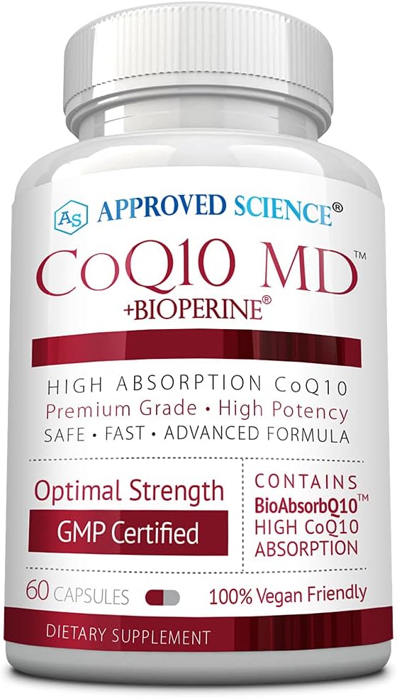 Zatwierdzone Science ® CoQ10 MD - dodatkowa siła 300mg Pure CoQ10 z BioPerine ® do szybszego wchłaniania - Optymalne wsparcie - 60 Kapsułek wegańskich