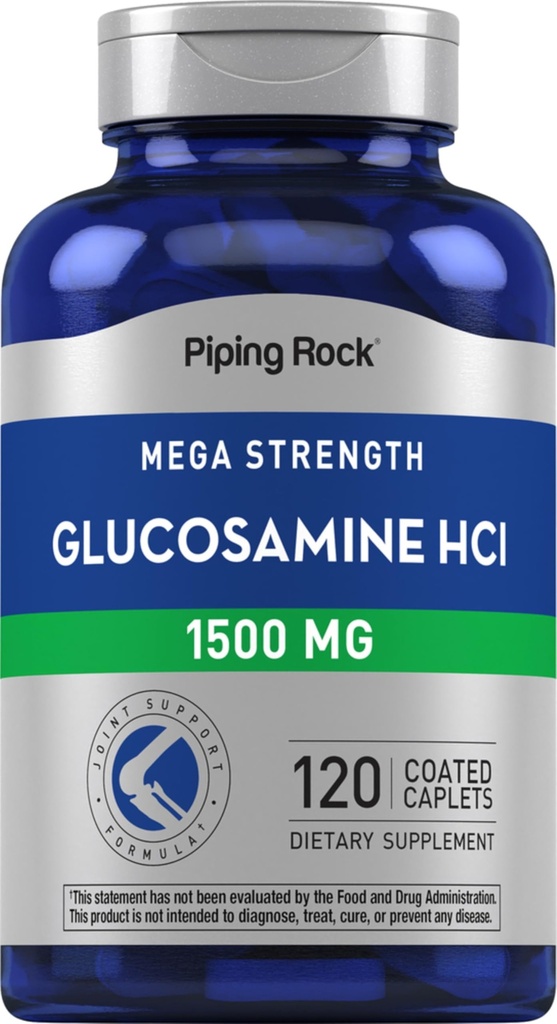 Piping Rock Glucozamina HCL 1500mg Dwutlenek węgla 124; 120 Kaplet Dwutlenek węgla 124; Mega Siła Dwutlenek węgla 124; Non- GMO & Gluten