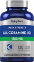 Piping Rock Glucozamina HCL 1500mg Dwutlenek węgla 124; 120 Kaplet Dwutlenek węgla 124; Mega Siła Dwutlenek węgla 124; Non- GMO & Gluten