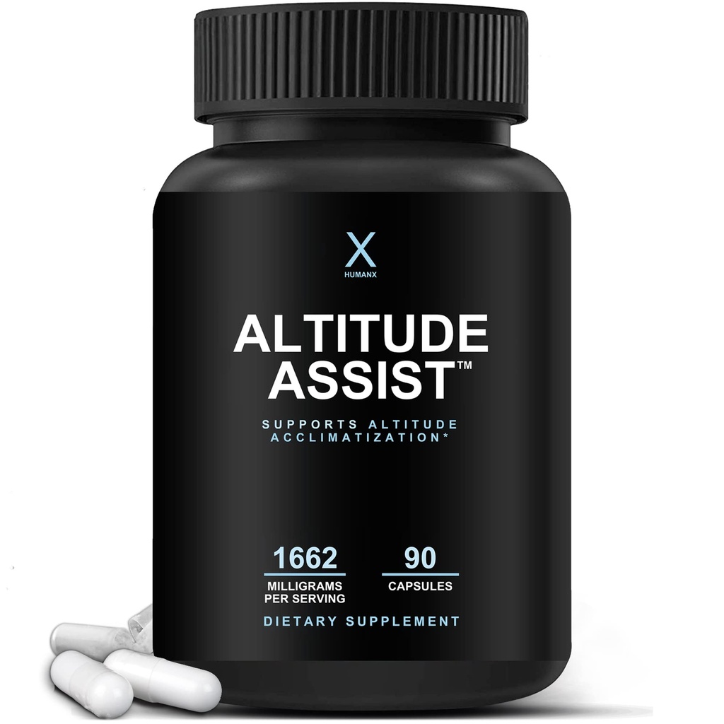 Altitude Assist - Altitude Disease Prevention - Relief for Mountain Sports (Narciarstwo, Snowboarding, Wspinaczka) - Non GMO, Vegan, Keto - Formuła dla Aclimination, Altitude Disease Supplement - by Humanix