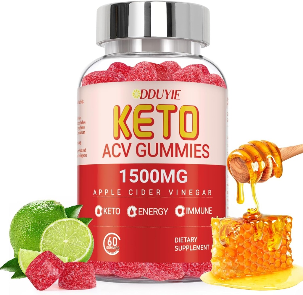 Keto ACV Gummies Advanced Weight Loss 124; 2000mg Niskie węglowodany Jabłkowe Cydr Gummies Ocet dla Detox, Oczyszczanie 124; Made in USA 124; 60 Count