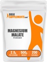 BulkSupplements.com Magnezu Malate Powder - Magnezu Suplementy, Wysoka Biodostępność - Unflavored & Gluten Free, 2,5g na Serving, 500g (1,1 lbs) (Opakowanie 1)