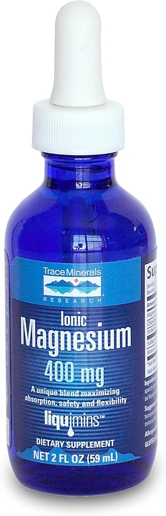 Śledzenie Minerały Badania jonowe Magnezu - 4 oz - Może pomóc w skurczach mięśni i zmęczenia mięśni - Naturalne i 100% Natural