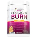 Multi Colagen Burn: MultiType Zhydrolizowane Peptydy białkowe z kwasem hialuronowym, Witamina C, Dimpless BisB, Typy I, II, III, V i X, z kofeiną 30 Słupki Tropical Punch Flavored