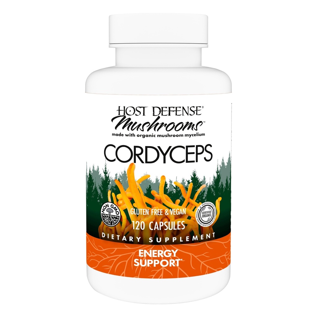 Host Defense Cordyceps Capsules - Immune & Energy Support Supplement - Kidney Health Supplement with Cordyceps - Fitness Support Supplement to Aid Oxygen Uptake - 120 Capsules (60 Servings)*