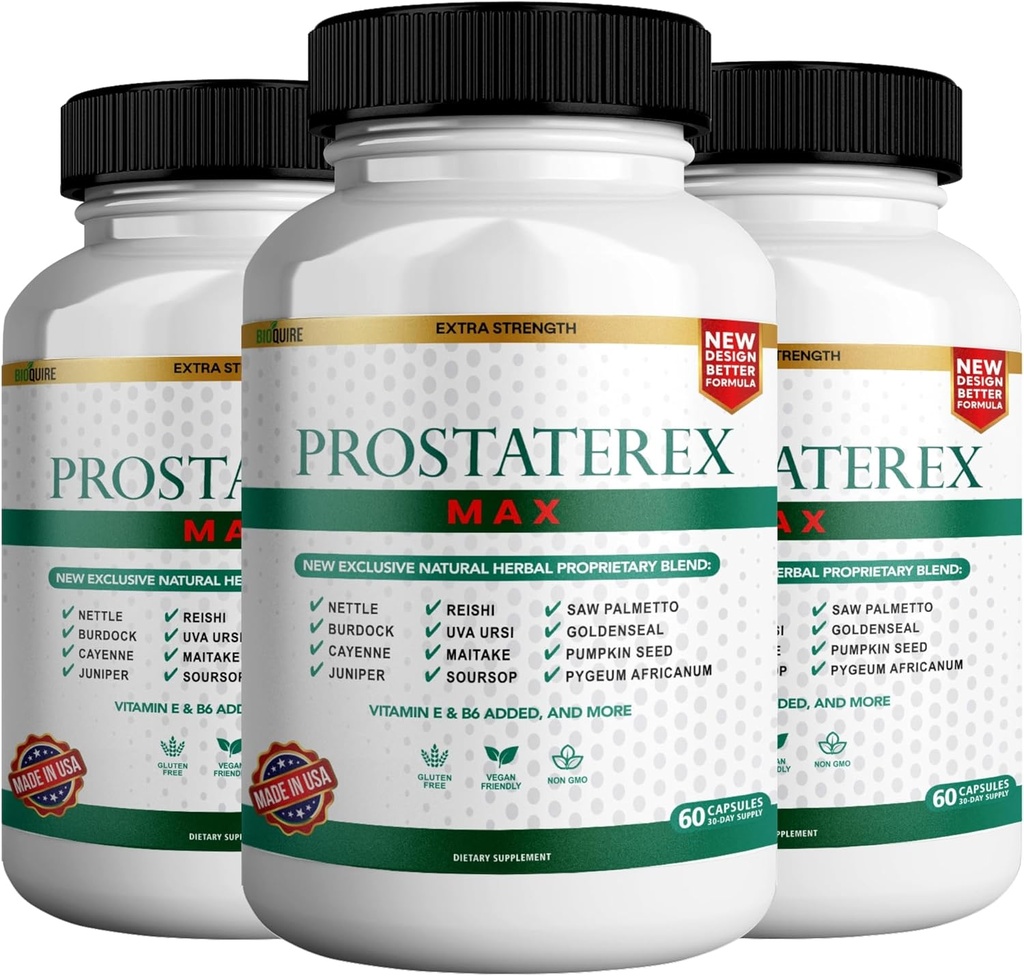 ProstateRex Max Extra Siła Prostate Supplement Health Supplement, Saw Palmetto, Vegan, Non-GMO, Gluten- Free - 180 kapsułki (3)