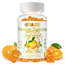 Gummies magnezowy potasu, Suplement potasu w / Ashwagandha, Glycinat magnezowy o wysokiej absorpcji, B6, D3, Cytrynian potasu dla krabów nóg, Mięśnie, Electroyte dla dorosłych dzieci, Bezcukrowy, 60 Gummies