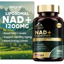 Liposomal NAD + Suplement 1200mg z Trans Resveratrol - Boost NAD + Poziomy, Energia i Wsparcie Starzeniowe - Wegan, 100 Softgels