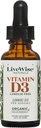 LiveWise Naturals Organic Witamina D3 płynne krople, Wegan, Non-GMO, Plant- based, 200 IU na kroplę, Wspiera immunologiczne, kości, i Mood Health, Easy- to- Absorb, w MCT Oil 1000 IU