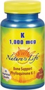 Życia Przyroda Witamina K 1000mcg Witamina 124; Phyllochinon Suplement K-1, Zdrowe kości i wsparcie sercowo-naczyniowe 124; 50CT