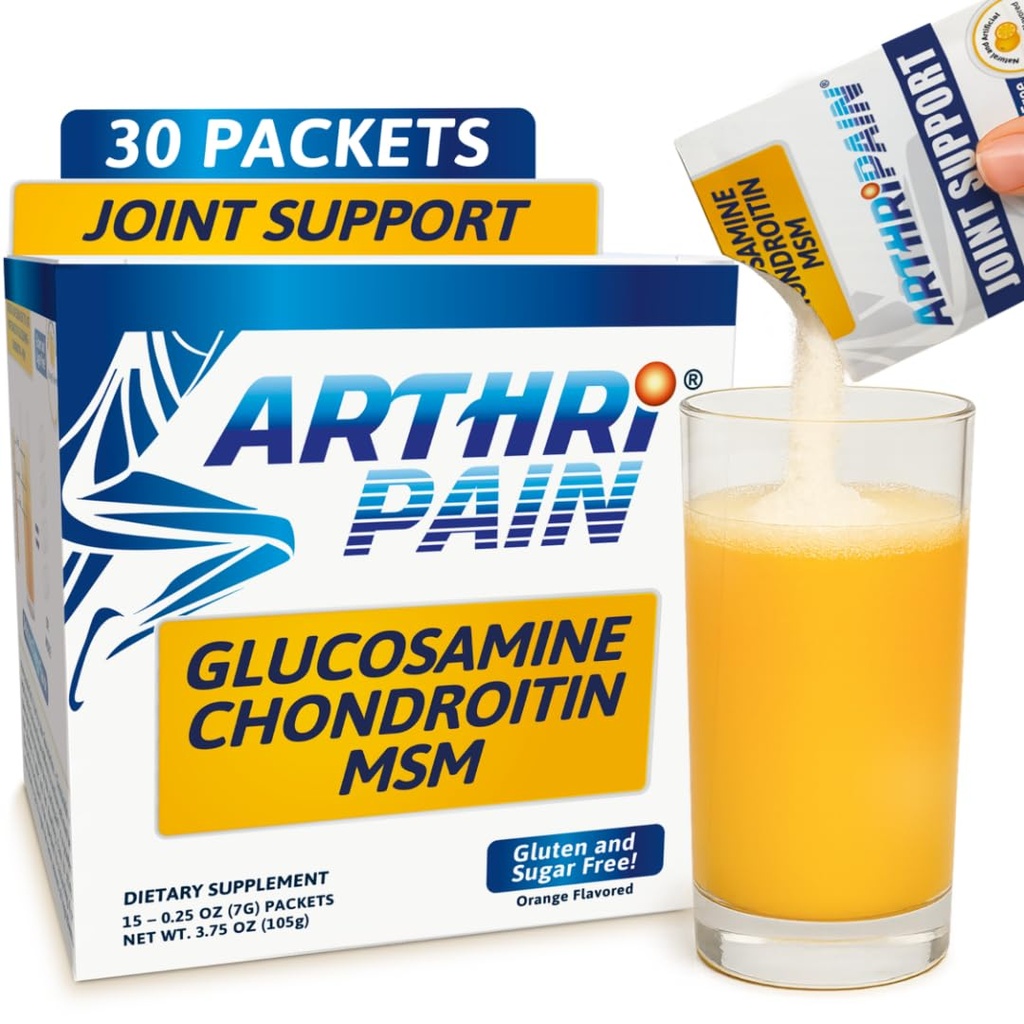 Arthrease - Joint Support Cartilage Repair Supplement - Clinically Tested Joint Juice - Ligament Relief Support - Glukozamina Chondroitin MSM - Spulled Knee Treatment - Cugar-Free - Made in US - 30ct
