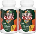 Liposomal GABA z suplementami L- Theanine 1200mg - Wysoka absorpcja GABA Complex z Ashwagandha, Rumianek, Tart Cherry Herbal Supplements for Men and Women, 120 Softgels