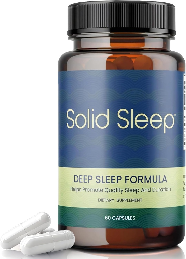 Formuła głębokiego snu, Natural Seep Aid Without Melatonin, Bisglicinate magnezu, L. Theanine, Inositol, Pigułki snu dla dorosłych, 60 Kapsułki wegańskie