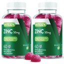 VITEEY Gummeje cynku dla mężczyzn i kobiet - Suplementy cynku 50mg - Immune Boost & Skin Health - Wegan, Gluten Free - 120 Count