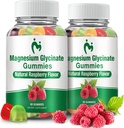 Magnezu Gummies Glucynian dla dorosłych i dzieci, 2 Pakiety Gummies do żucia spokojny Magnezu dla snu, Magnezu Glucynian 400mg, Stress & Relief mięśni, Magnezu suplement potasu