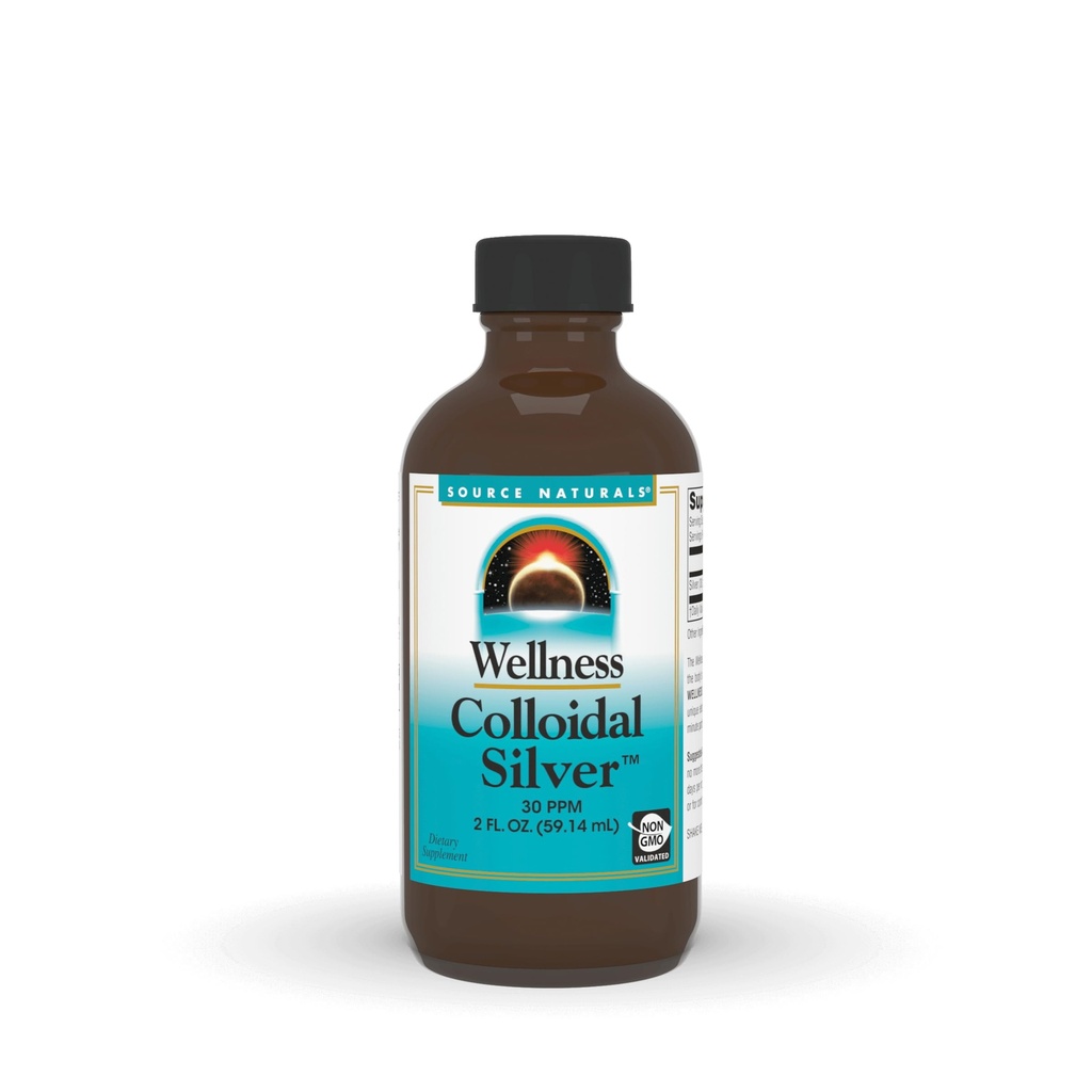 Źródło Naturals Wellness Colloidal Silver, 30 ppm, Non-GMO Liquid Dietetic Supplement that Supports Physical Well Being * - 2 Fluid Oz