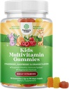 Dzieci na bazie roślin Gummeje multiwitaminowe - Multiwitamina dla dzieci Wsparcie immunologiczne z witamin A, C, D3, E, B6 i B12, Cynk i jod - Witaminy dla dzieci Formuła do żucia dla silnego zdrowia - 90