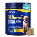 Probiotyki dla psów - Probiotyki dla psów dla zdrowia trawiennego, Yeast, Swędzonej Skóry, Gut Zdrowie, Immune & Skin - 6 Miliard CFU, 180 Soft Chews, Duck & Gruszowy Flavor - z Prebiotyki i Enzymy Digestive