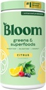 Bloom Nutrition Superfood Zielony Proszek, Enzymy z probiotyki i prebiotyki, Gut Health, Bloating Relief dla kobiet, Chlorella, Zielony sok Mix z buraka korzeniowego proszku, 60 SVG, Citrus