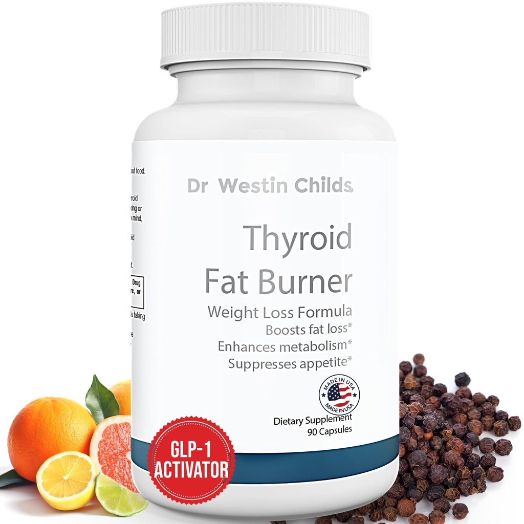 Dr. Westin Childs Thyroid Fat Burner - Szybkie działanie Termogeniczne uzupełnienie utraty masy ciała dla kobiet z niedoczynnością tarczycy, Hashimoto & Nadczynność tarczycy dla Waist przycinanie, wzdęcia, 30 Służenie