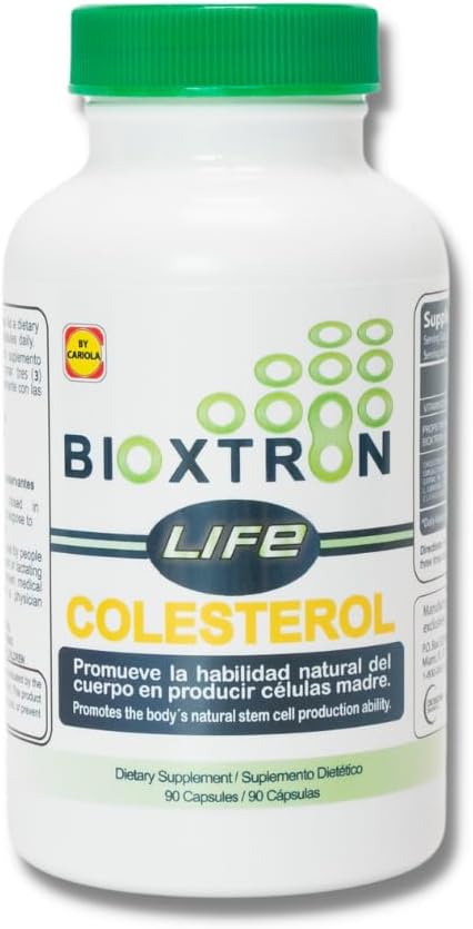 Bioxtron Life Cholesterol Natural AFA Stem Cell Supplement - Stem Cell Production - Immune System Support - Wsparcie Cholesterolu Poziomy - Wspiera połączenia i mięśnie - 90 Czapki