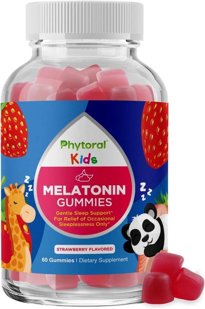 Phytoral Kids Melatonin 1 mg Gummy Vitamin - Czyste Gummies Melatonina dla dzieci i wsparcia nastrojów - Gummy Witaminy dla dzieci w suplemencie głębokiego snu Gummies 1mg