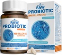 Probiotyki surowe dla kobiet i mężczyzn - 100 Miliard CFU, 35 Szczepów, Prebiotyki Organiczne i Naturalne Enzymy Digestive for Digestive, Gut & Immune Health - Mleczarnia, Soy i Gluten Free, Non-GMO, 60 Kapsułki wegetariańskie