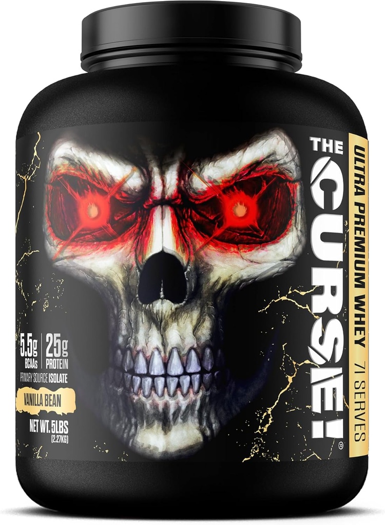 JNX SPORTS Klątwa! Ultra Premium Białko serwatki proszek Vanilla Fasola 5lb 124; 25 g Białko per serve, pierwotne źródło izolacja serwatki