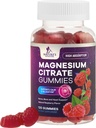 Suplement Gummies Cytrynian magnezu - Wysoka Absorpcja, Suplement Gummy magnezu wegańskiego dla dorosłych i dzieci, Suplementy Gummy Cytryny magnezowej dla mięśni, nerwów, kości i serca - 120 Gummies