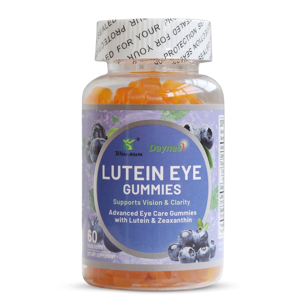 Luteina Gummies Eye, Blueberry Flavor Eye Care Gummies z luteiną i zeaksantyną dla dorosłych, 60 Count