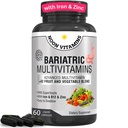 Bariatric Multivitamin with Iron for Women & Men - All- in- One 42 Superfood Mieszanka dla energii i wsparcia immunologicznego - Post- Chirurgia Odzysk, Easy- to- Połknięcie, Halal, Made in USA (60 Kapsułki płynne)