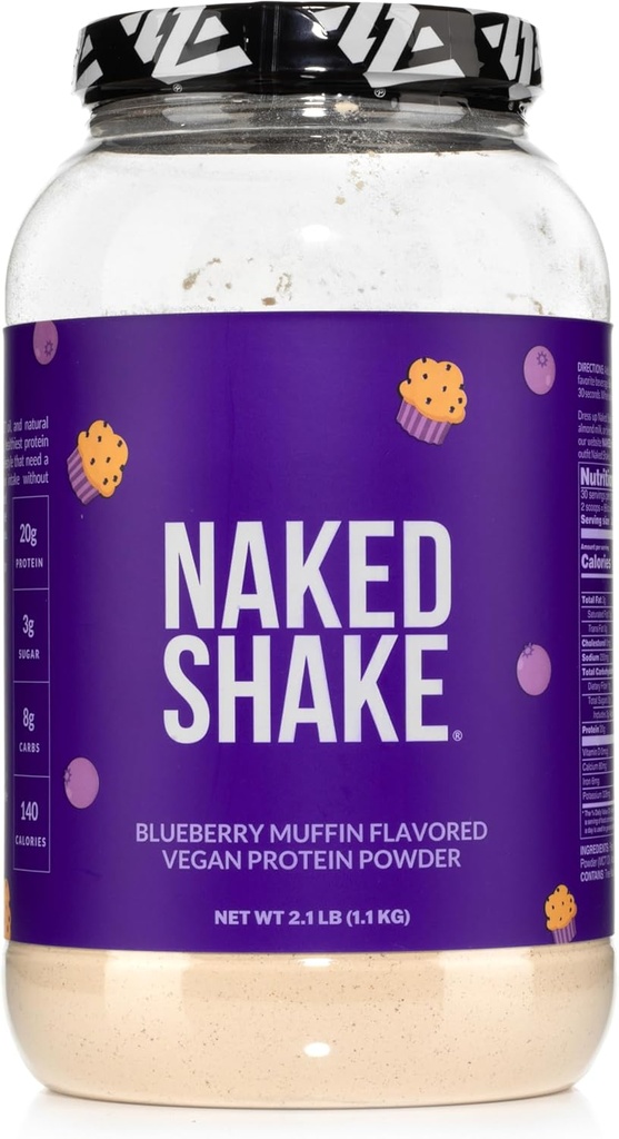 Nagi shake - Blueberry Muffin Protein Powder - Wonderred Plant Based Protein from US & Canadian Farms with MCT Oil, Gluten- Free, Soy- Free, No GMO or Fative Sweeteners - 30 Servings