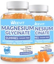 Glucynian magnezu wolny od cukru z L- Threonian, suplementy magnezu dla kobiet i mężczyzn z Ashwagandha, L- Theanine, GABA, Witamina C, B6