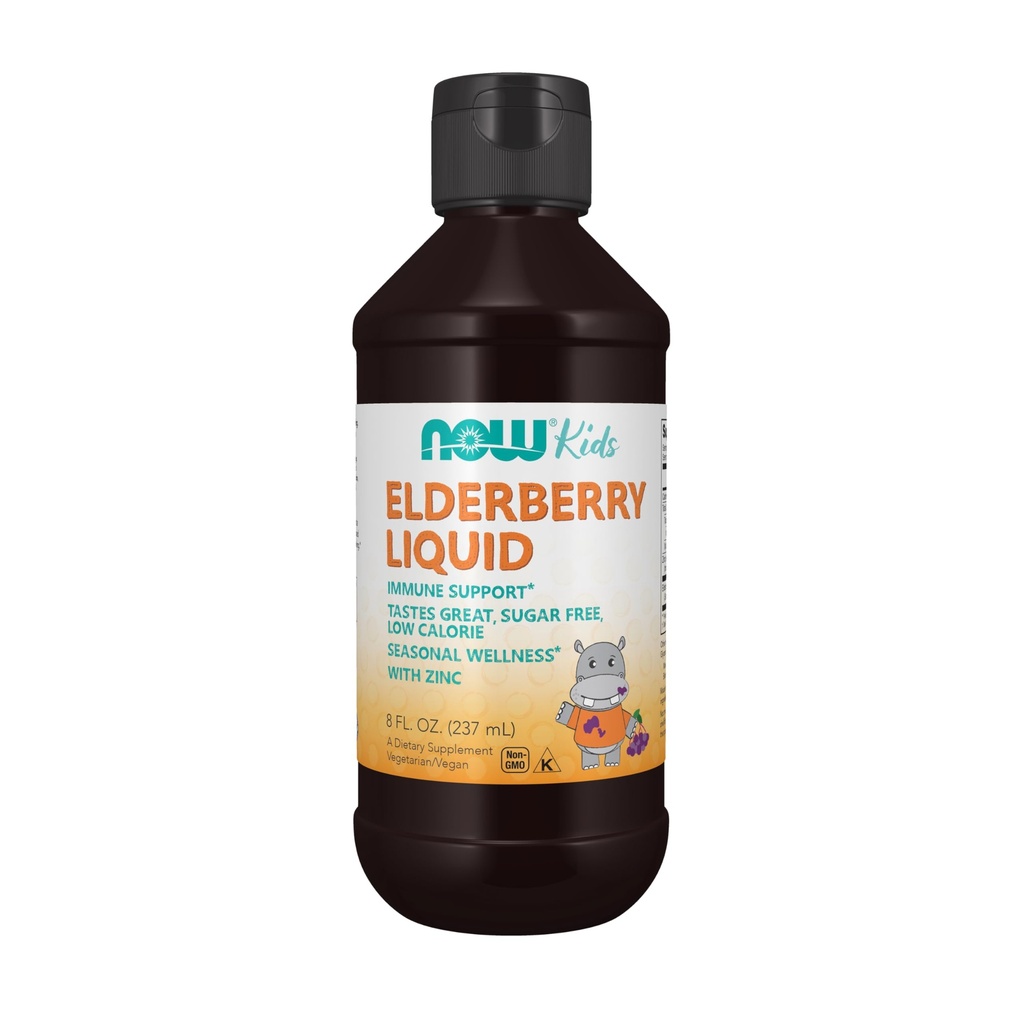 Teraz suplementy, Płynna Elderberry dla dzieci z cynku i Astragalus, Wsparcie immunologiczne *, 8- Ounce, opakowania mogą się różnić