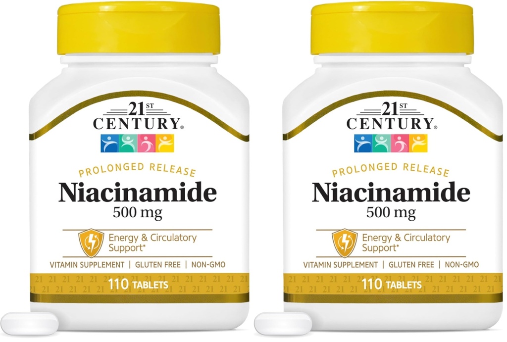 21. Century Niacynamid 500 mg tabletki o przedłużonym uwalnianiu, 110- ilość (opakowanie po 2)