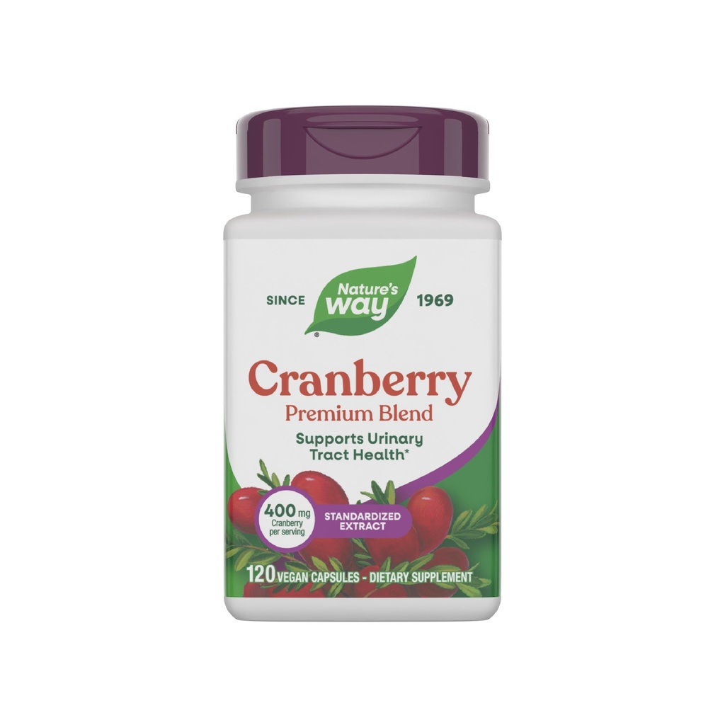 Natural 's Way Premium Mieszanka Żurawiny, Urynary Tract Health Support *, 100% Koncentrat żurawinowy, 400 mg na Podawanie, 120 Kapsułek (Packaging May Vary)