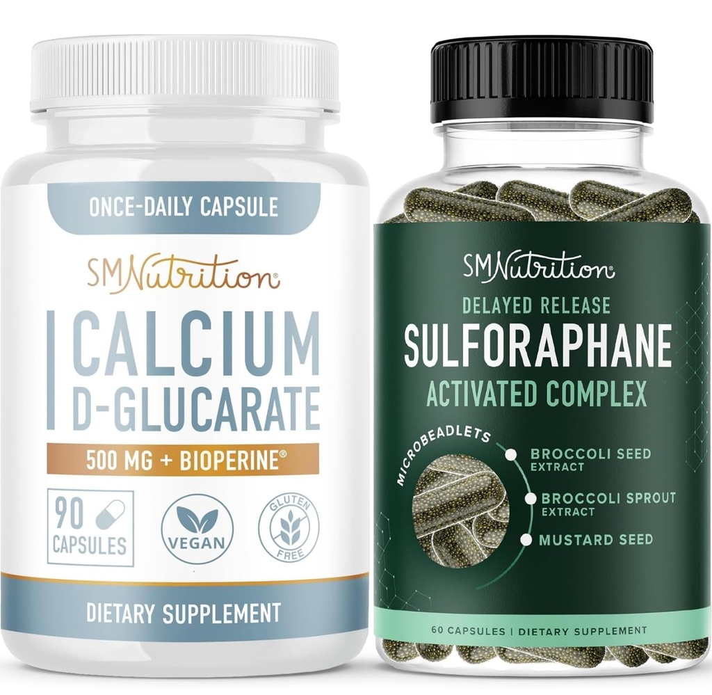 Sulforaphane Complex with Calcium D- Glucarate Bridge 124; Hormon Balancing Bundle with Advanced Microbeadlet Hormon Balance Supplement (60 Servings) and Vegan Gluten Free Non-GMO CDG Supplement (90 Servings)